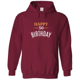 Happy 50 Birthday Golden Jubilee Celebration Unisex Kids & Adult Pullover Hoodie									